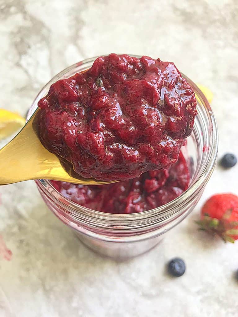 Keto Strawberry Blueberry Compote