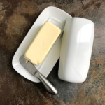 homemade butter in a butter dish