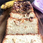 Front view slices of a low carb banana bread
