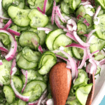 close view of keto cucumber salad