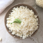 Top view of riced cauliflower