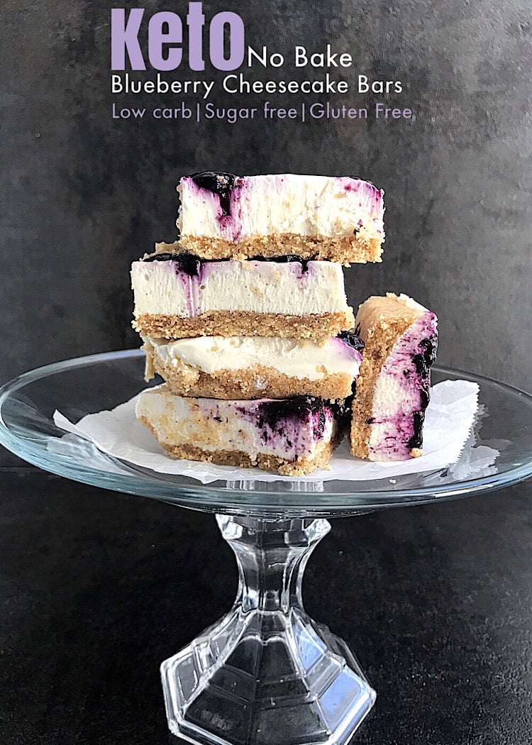 No bake blueberry cheesecake bars