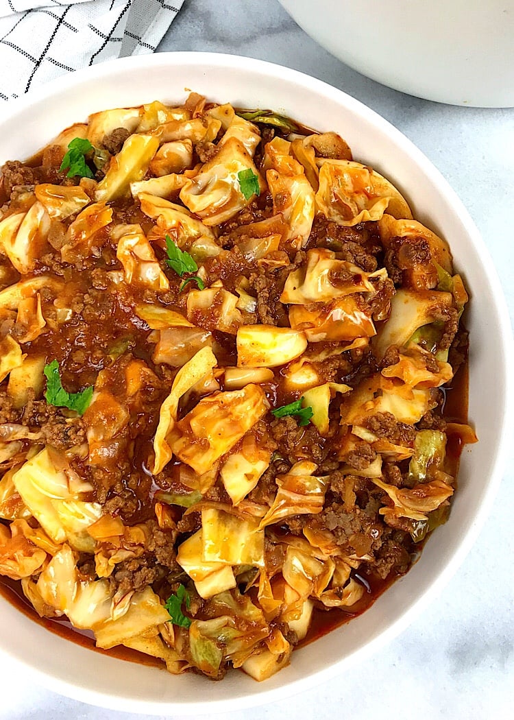 Low carb Keto Unstuffed Cabbage rolls